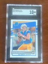 2020 Justin Herbert SGC Gem Mint 10 Donruss Optic Rookie Rated #153 Rookie Card. rookie card picture