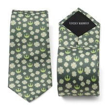 Star Wars Rebel Alliance Crest and Shamrock Green Tie