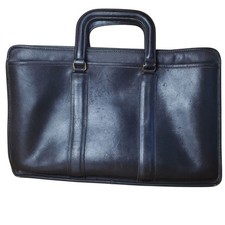 Vntg Coach Black Leather Briefcase. Made in USA.