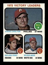 1973 Topps #66 1972 Victory Leaders Steve Carlton Gaylord Perry Wilbur Wood