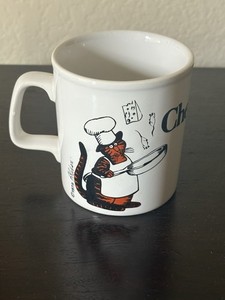 Vintage Kliban Cat Chef Coffee Mug Cup Staffordshire England Kiln Craft