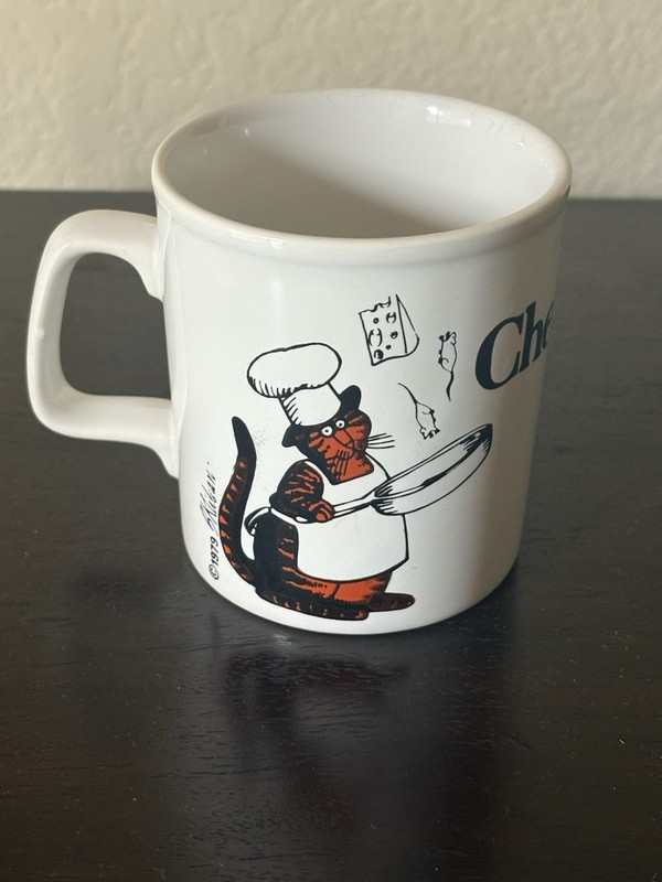Vintage Kliban Cat Chef Coffee Mug Cup Staffordshire England Kiln Craft