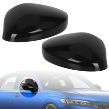 Right Left Side Mirror Cover Cap Gloss Black For Honda Civic 2022-2024 2025
