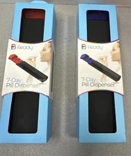 B Ready 7 Day Slim Pill Dispenser  2 Set One Red, One blue