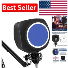 Microphone Isolation Shield & Pop Filter for Noise Reduction - 1.57-2.55 In