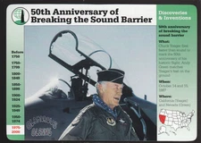 CHUCK YEAGER 50th Anniversary Sound Barrier Pilot GROLIER STORY OF AMERICA CARD