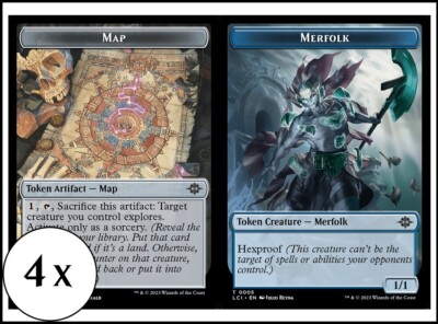 MTG - Map / Merfolk (Hexproof) Token - Playset 4x x4 - Lost Caverns of  Ixalan | eBay