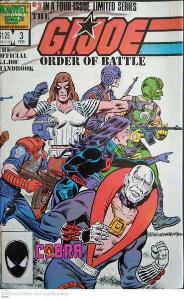 COMIC G.I.JOE ORDER OF BATTLE N3, THE OFFICIAL HANDBOOK, IDIOMA INGLES, 1986