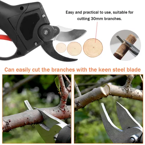 Cordless Electric Pruner Pruning Shears Scissor Cutter Brushless with 2 Battery - Picture 4 of 11