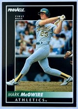 Mark McGwire 1992 Pinnacle Baseball Card #217! Oakland A’s Athletics MLB