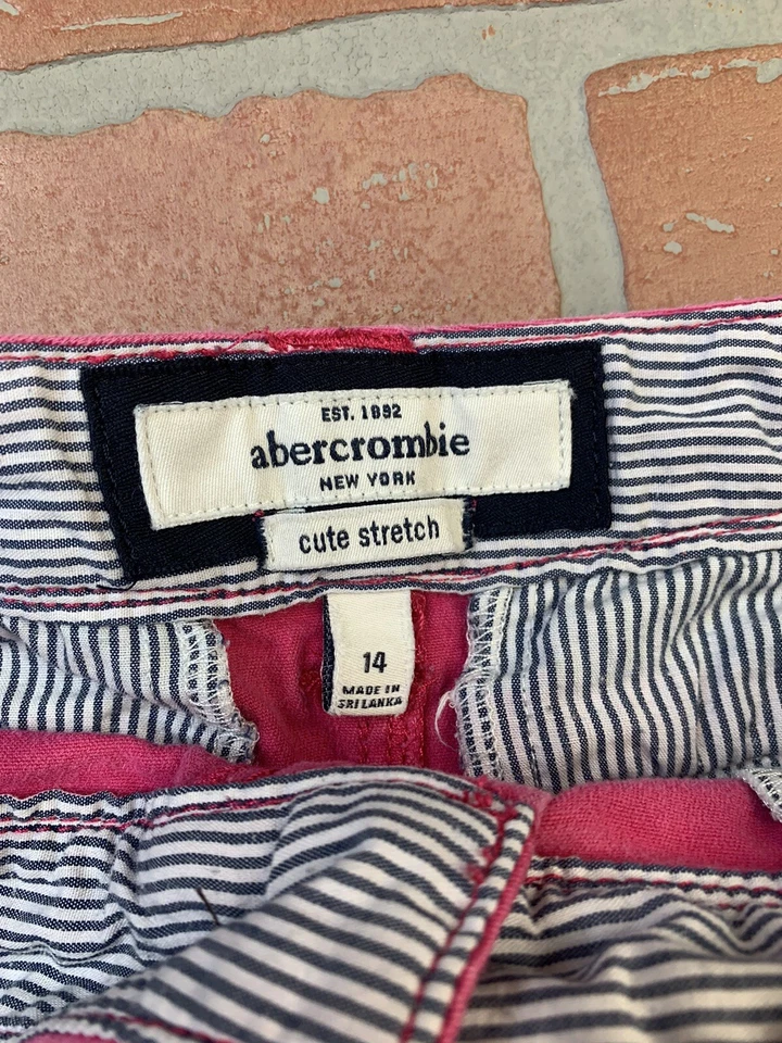 Abercrombie Shorts Girls Size14 Pink Cute Stretch Shorty Shorts w/Pockets - Image 4 of 4