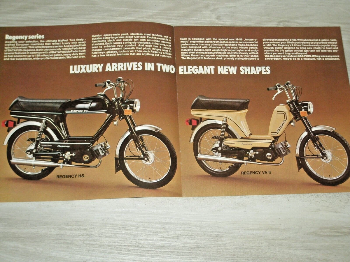 Kvittering Uden for Array 1978-1980 Batavus Moped 50 Regency HS Starflite VA II Brochure OEM MINT  Holland | eBay