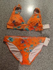 Junior's XL 2-Piece Bikini Set Swimwear Orange Floral NEW, SO brand-Never Worn