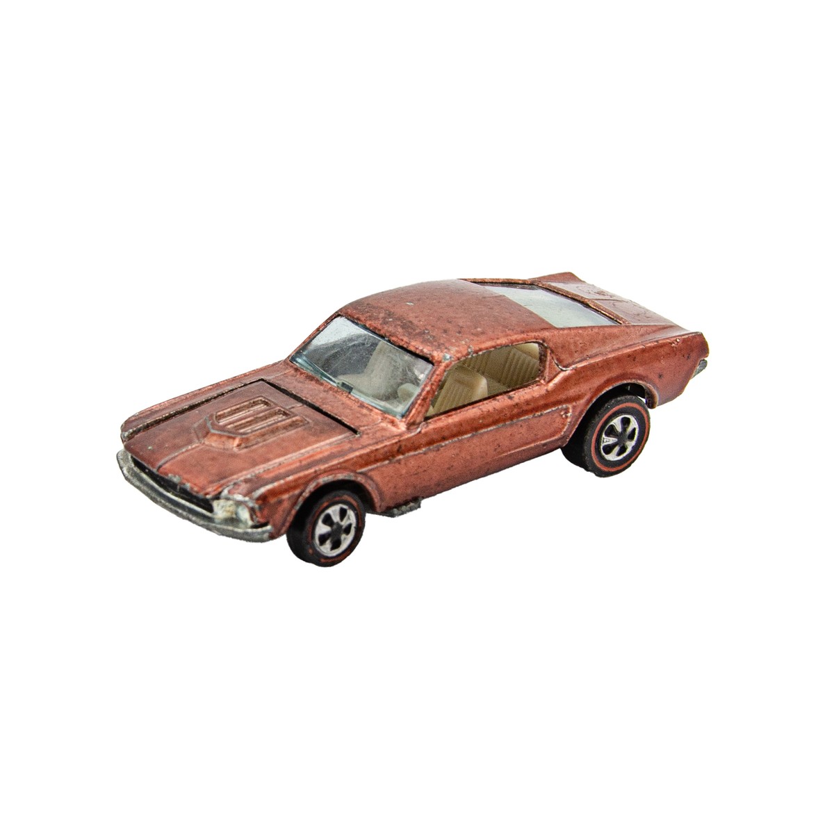 Vintage Hot Wheels Redline Custom Mustang Copper Brown w/ Cream Interior US