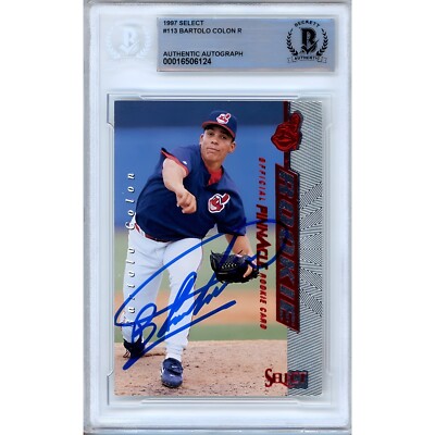 Bartolo Colon Signed 1997 Select #113 Cleveland Indians Beckett BAS Slabbed Auto