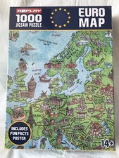 A2Play Euro Map 1000 Piece Jigsaw Puzzle With Fun Facts Poster SEALED