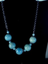 LARGE HANDCRAFTED LIGHT GREEN CERAMIC BEAD NECKLACE