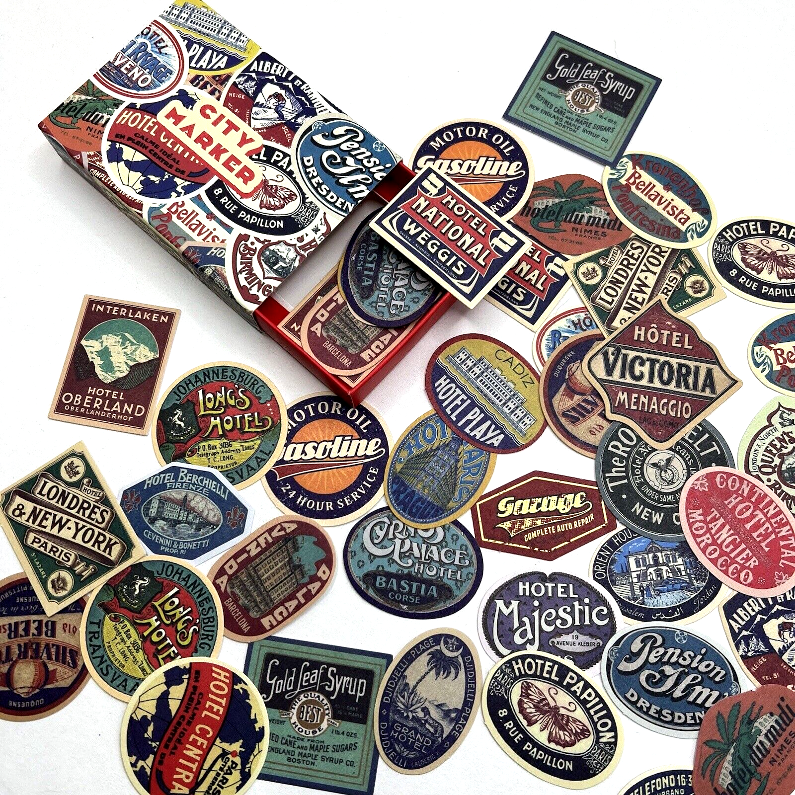 Travel Advertising Stickers Vintage Style Collage Junk Journal Scrapbooking