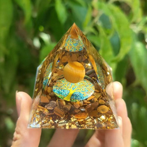 1 PC Pyramid Ball Quartz Crystal Dropper Resin Decoration Natural Orgonite - Picture 34 of 54
