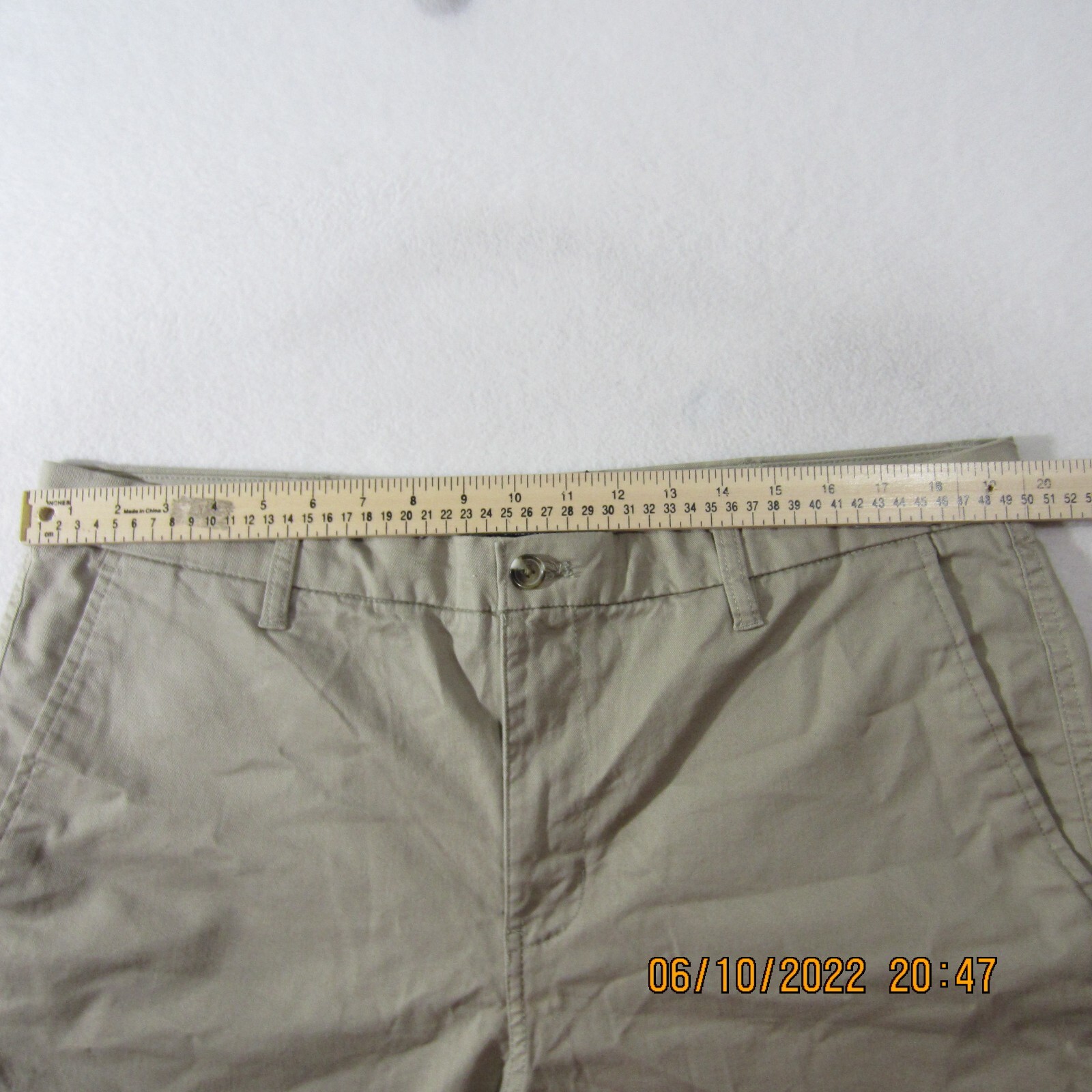 Chaps Shorts Mens Adult 38 Beige Khaki Chino Stretch Outdoors Pockets