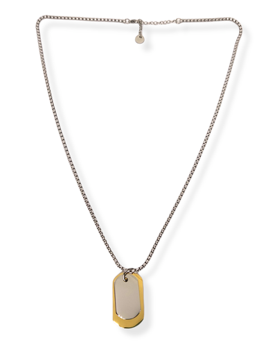 Collana Piastrina Militare da Uomo con Targhetta Acciaio color Oro Giallo di per - Foto 8 di 9