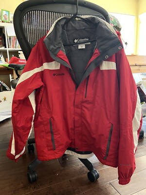 Columbia OmniTech Waterproof Breathable Ski Red Jacket Size XL | eBay