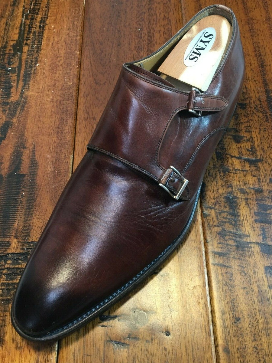 Magnanni Brown Leather Double Monk Strap Buckle Mens 9.5 M ($545