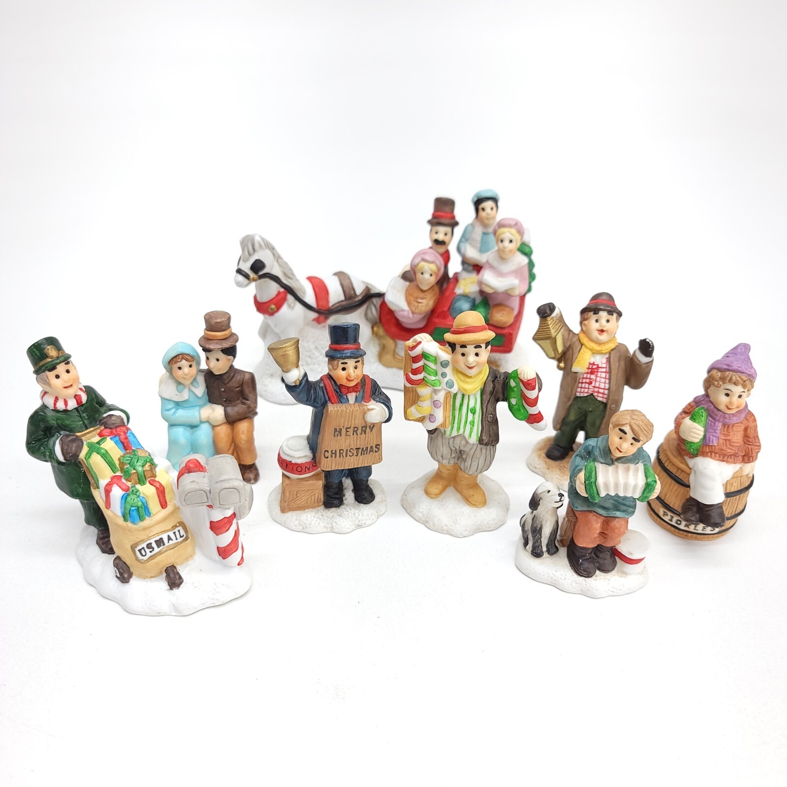 1993 Mercury Villager Porcelain Christmas Village Dickens Set of 8