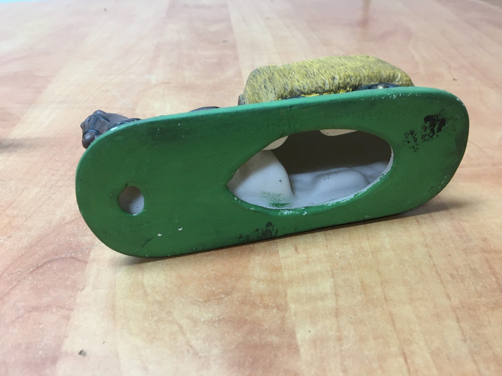 VINTAGE BYRON MOLDS HANDPAINTED Horse Pulling Hay Wagon Ceramic Lot of 2 1986 87