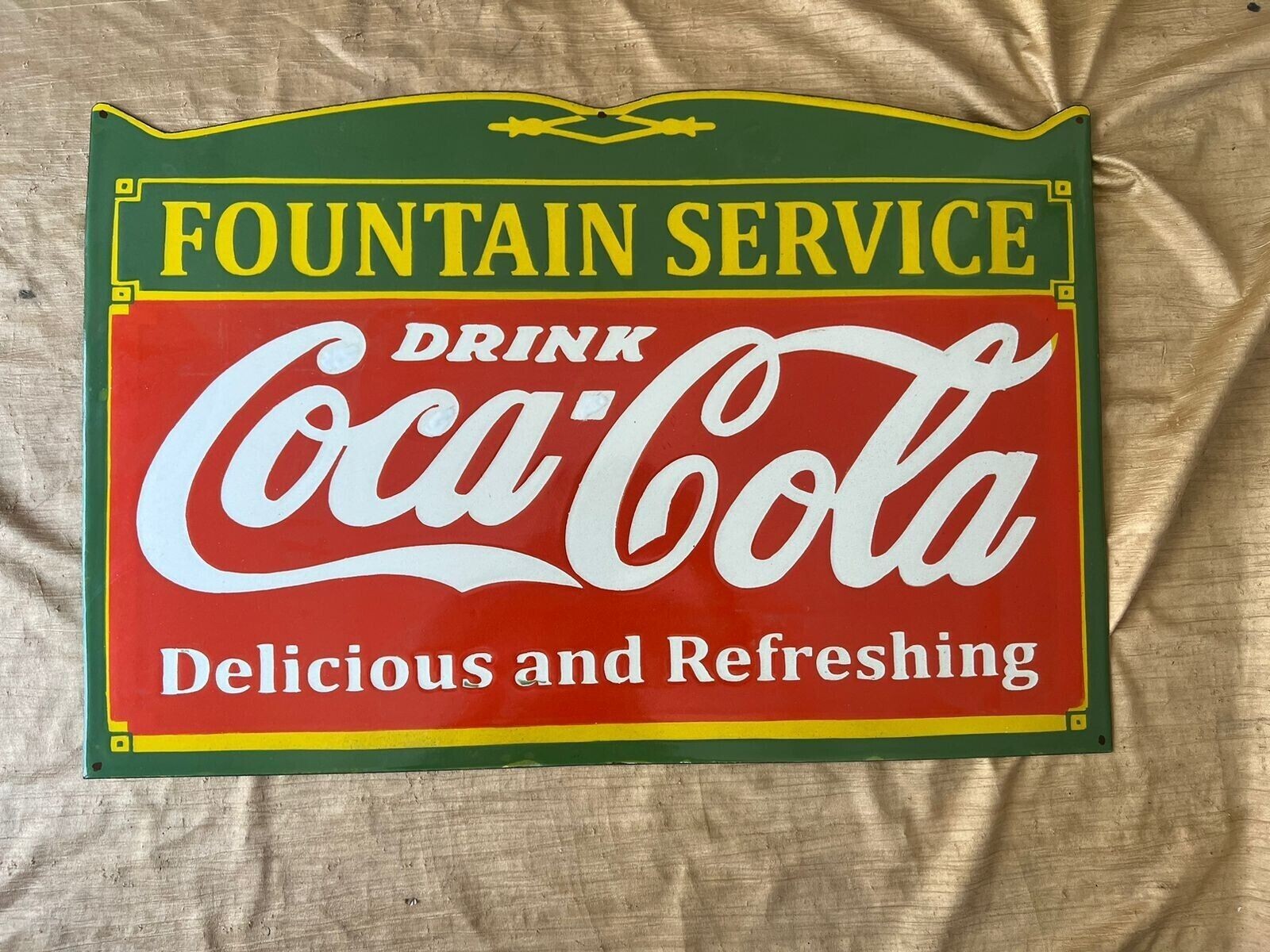 Porcelain Coca Cola Enamel Sign Size 27x17.5 inches