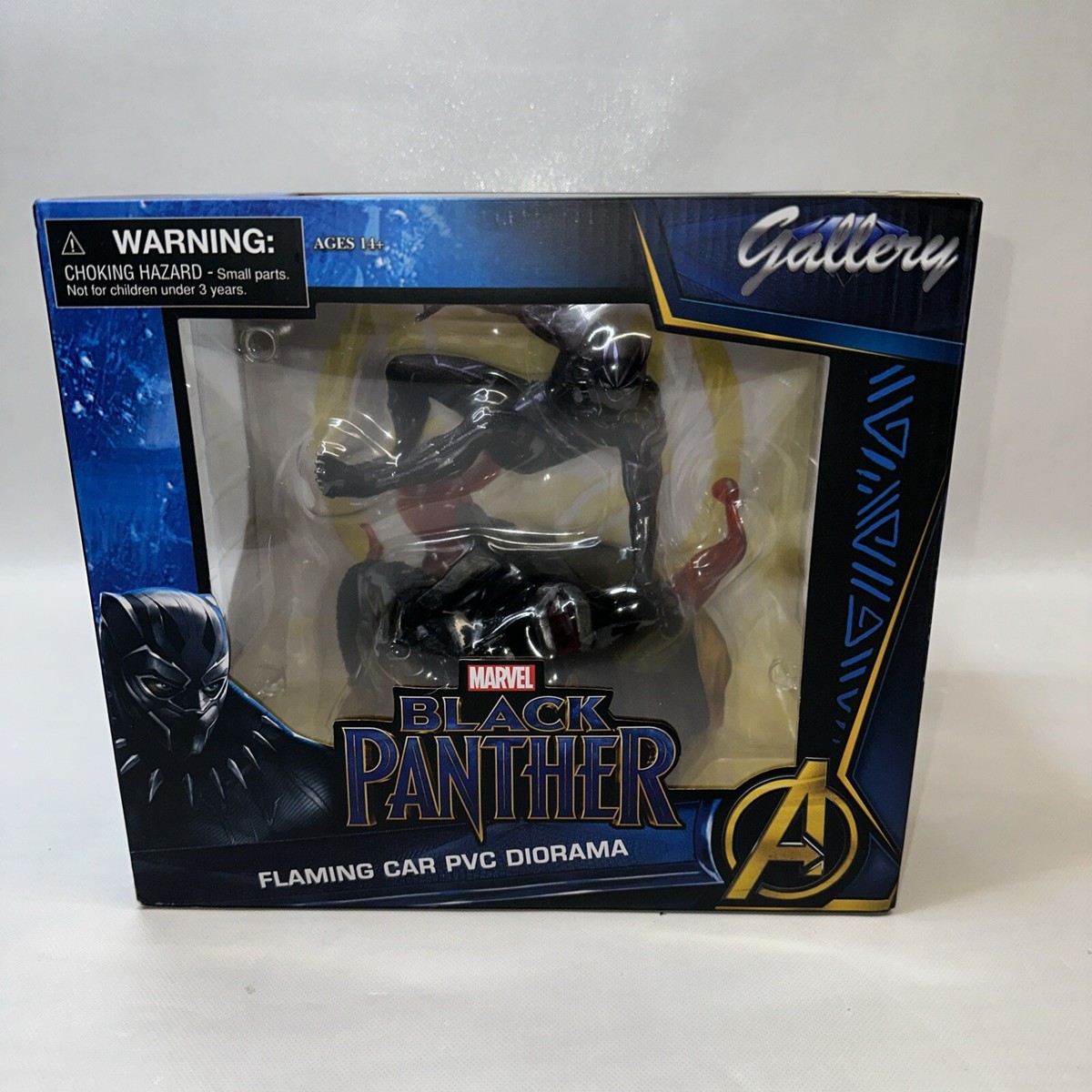 Marvel Gallery Black Panther Flaming Car Statue PVC Diorama By