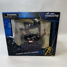 Marvel Gallery Black Panther Flaming Car Statue PVC Diorama By Diamond Select