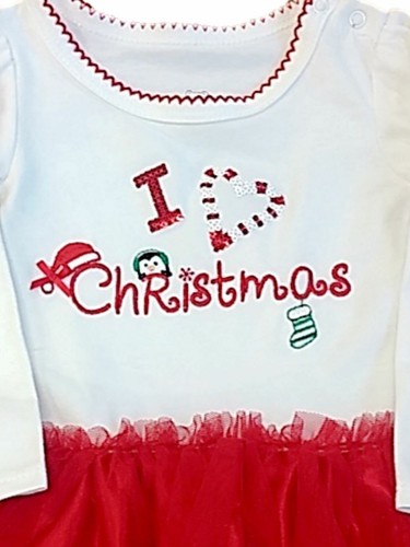Infant Girls White Sequin Penguin Tutu Bodysuit Christmas Creeper 3M - Picture 2 of 2