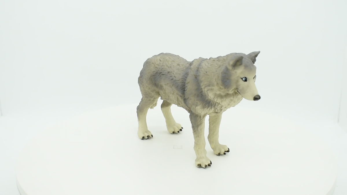 Grey Wolf, Large Toy, Museum Quality Rubber Model, Hand Painted