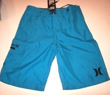 NEW Hurley sz 7 swimsuit boys youth board shorts swim trunks turquoise blue