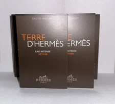 5x Hermes Terre D'Hermes Eau Intense Vetiver Eau de Parfum Vial 0.06 oz/2 ml