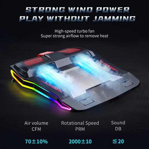 Gaming Laptop Luftstrom Lüfter Notebook USB Kühler Radiator (Regenbogen) - Afbeelding 10 van 11