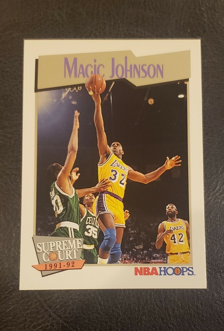 1991-92 NBA Hoops Magic Johnson Supreme Court Card - L.A. Lakers
