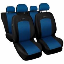 Sport style seat covers full set fit Renault Clio Megane Kangoo blue / black 