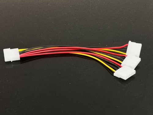 1 To 3 Three Way Molex Splitter Cable Wire PC Power PSU Adaptor Lead 4Pin 4P - Picture 3 of 4