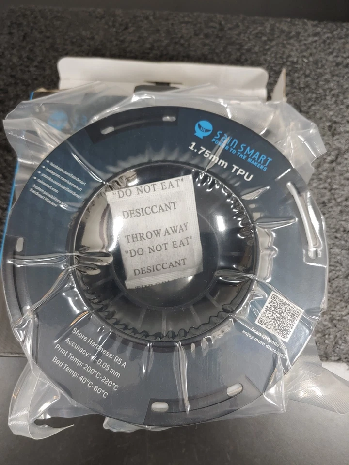 SAIN SMART 101-90-254 95A TPU Filament 1.75mm 0.25kg White 3D Printer Filament - Image 4 of 4