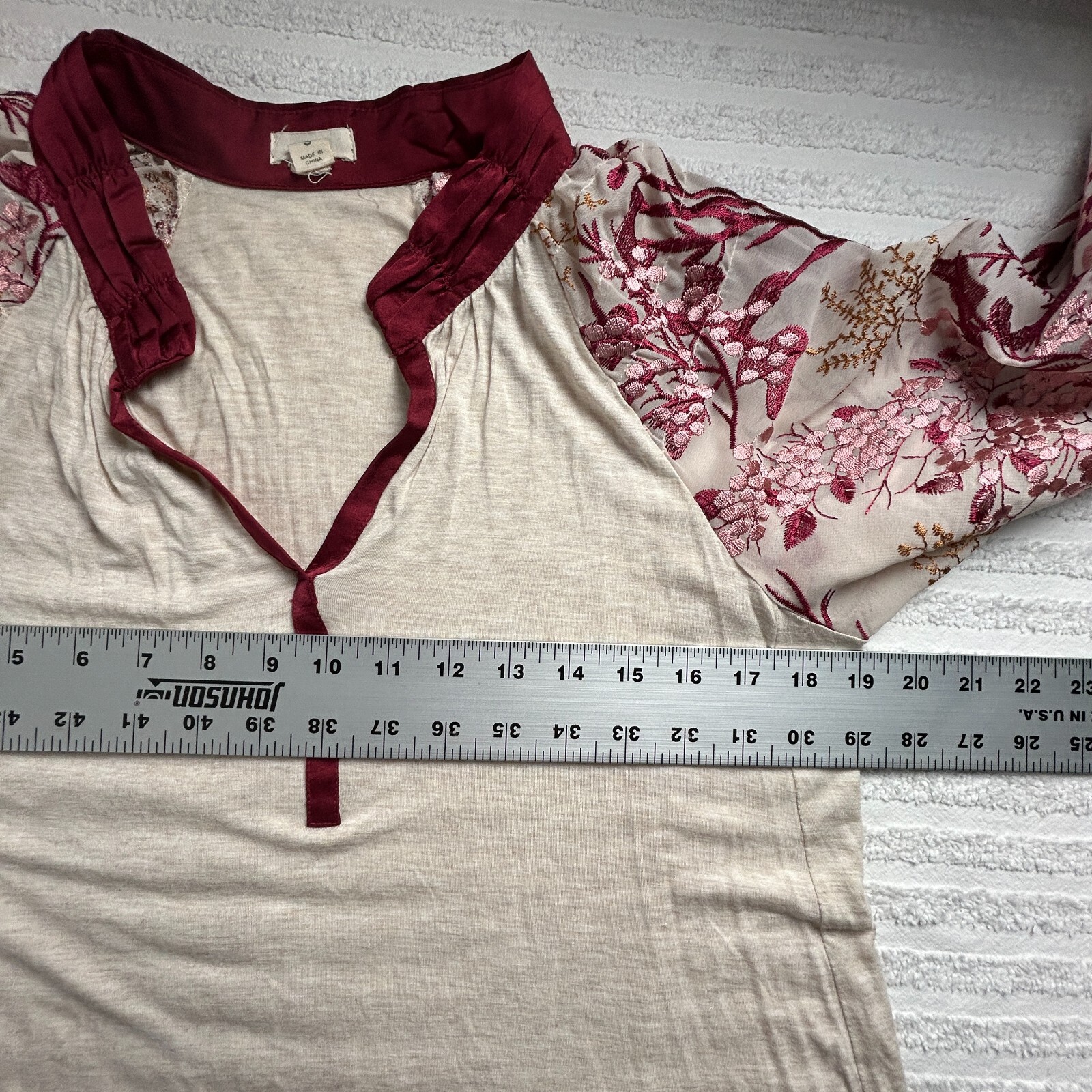 Tiny Womens Split Neck Floral Embroidered Top Blo… - image 7