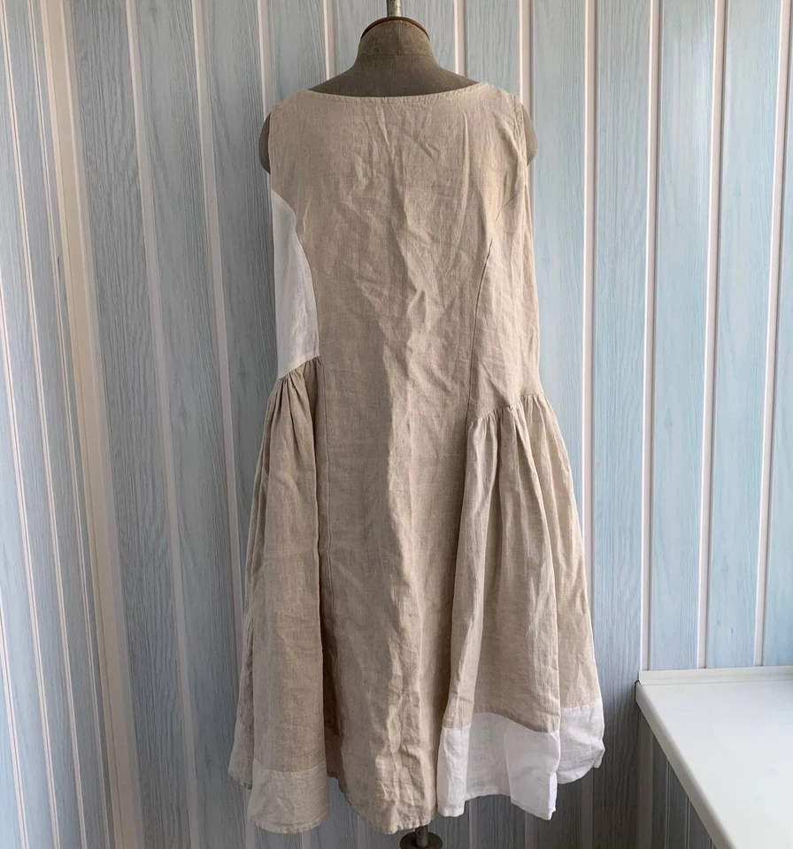 Cocon.commerz by Privatsachen Pleated Linen Sleeveless Fit & Flare Long Dress - Image 4 of 4