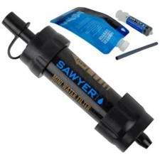 Sawyer MINI Water Filtration System Black Portable Survival Water Filter Hiking