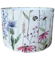 Voyage Maison Hermione Linen Drum Lampshade Floral Modern Daisies Bumblebees