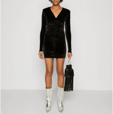 All Saints Anaya Black Long Sleeve Velvet Ruched Bodycon Party Dress Size 6 | eBay All Saints Anaya Black Long Sleeve Velvet Ruched Bodycon Party Dress Size 6 | eBay