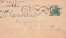 Young Family Move Saginaw to Chesaning Michigan to Dorthie Hoover Postcard G43