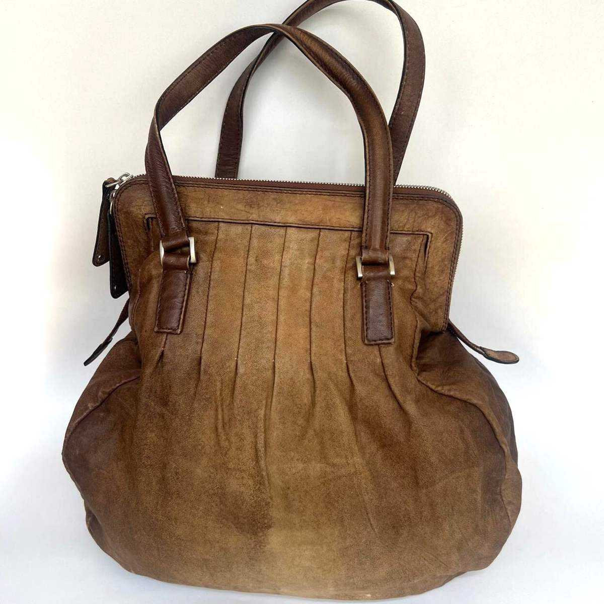 Strenesse Gabriele Strehle Bag Italy Vintage Brown Leather Womens