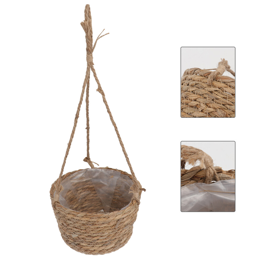 Elegant Wicker Hanging Basket Planter for Indoor Flowers  