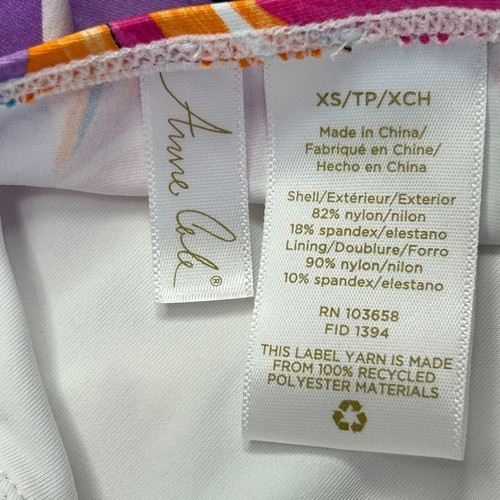 Conjunto de 3 piezas de traje de baño floral de bikini Anne Cole parte inferior blanca para mujer XS NUEVO CON ETIQUETAS - Imagen 9 de 9